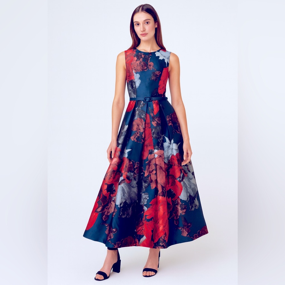 Kay Unger Vivianne belted midi dress